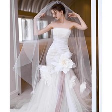 Strapless Light Wedding Dress Bride Fairy Coming Of Age Ceremony Trailing Dress