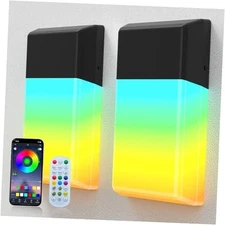 Outdoor Wall Lights, 1500LM RGBCW Smart LED Porch Lamp Sconces, IP65 2 PACK