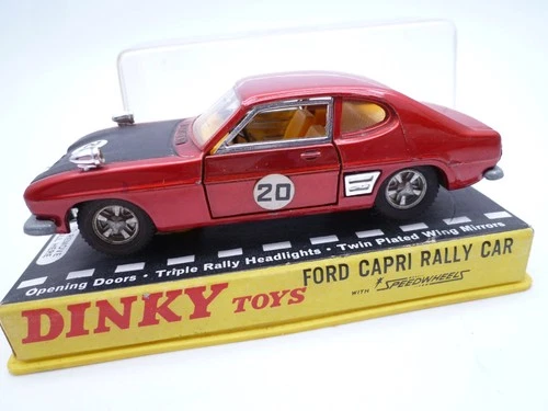 VINTAGE DINKY TOYS 213 FORD CAPRI MK1 RALLY CAR IN ORIGINAL BOX 1970