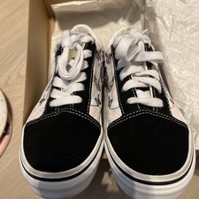 Vans Girls Butterfly Checkered Pink And Black Sz 2.5
