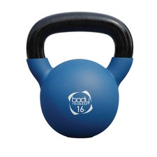 Kettlebell 16kg blu con base piatta e manico ergonomico
