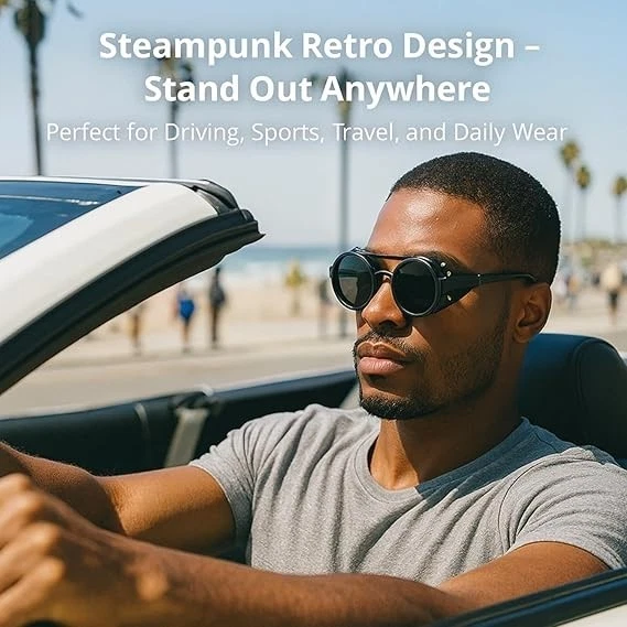 Gafas de sol polarizadas redondas retro - UV400, antirreflejo para uso en exteriores Foto 2 de 4