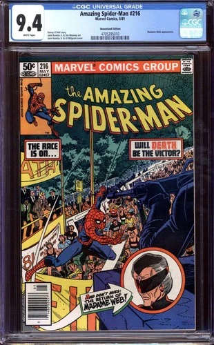 AMAZING SPIDER-MAN #216 CGC 9.4 WHITE PAGES // MARVEL COMICS 1981