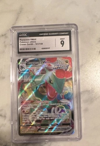 Rayquaza VMAX 101/159 Crown Zenith Ultra Rare Holo Rapid Strike CGC 9 Pokémon
