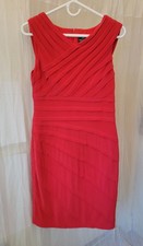 Adrianna Papell Womens Sleeveless Textured Sheath Dress Size 6 Red party (Flaw) 