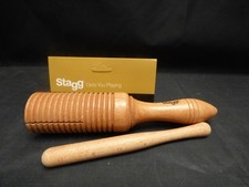Stagg. Guiru Block  Beater. Natural Hard Wood. Hand Held.19 cm x 4.25cm