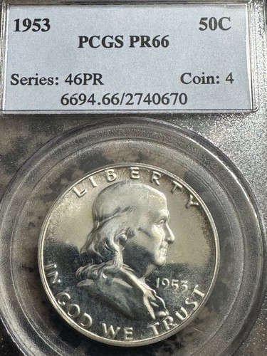 1953 PP Franklin Half Dollar, PCGS PR66, kostenloser Versand - Bild 3 von 3