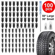100 Pcs Rubber Tire Nail Repair Kit Screw In Tire Plugs for Car Truck SUV Van