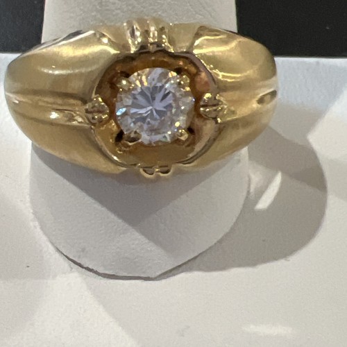 Mens Lind Ring Size 13 Signed Lind Electroplated Shiny Stone