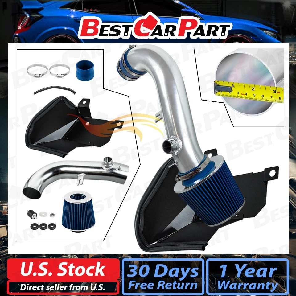 BCP AZUL para VW Golf GTi R 1.8T 2.0T 2015-2020 admisión de aire frío + protector térmico Foto 2 de 4