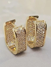 Aretes Argollas en Oro 14K Pendientes Joyería Fina de Moda De Oro para Mujer YL