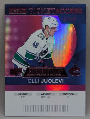 2021-22 Upper Deck Credentials - Debut Ticket Access Olli Juolevi 115 /49 Pink