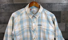 Simms Guide Series Shirt Mens Large Blue Plaid Long Sleeve Fishing Button Down