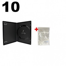10 ULTRA PREMIUM STANDARD Black Single DVD Cases 14MM 90g  100 OPP Bags