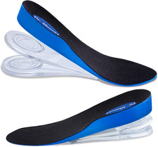 3-Layer Adjustable Height Increase Insoles, 3/4 Length Shock Absorption Cushion