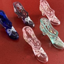 ANTIQUE USA FENTON ART GLASS HANDPAINTED GLASS SLIPPERS COLLECTION made in USA