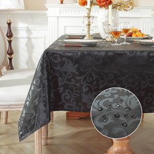 meioro Wipe Clean Table Cloth, Rectangle Tablecloth Waterproof Polyester Fabr...