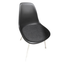 Herman Miller Eames Plastic Molded Chair in Black with Cushion
