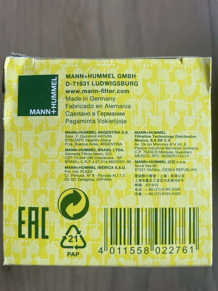 MANN OIL FILTER HU7008Z VW Volkswagen Passat, 2.0L4 Diesel, 2012-2014 - Image 3 of 4