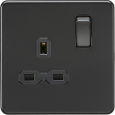 Knightsbridge Screwless Matt Black Full Range, Switches, Sockets, Dimmers & More