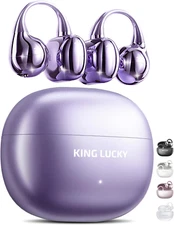 King Lucky Clip-On Earbuds,Open Ear Earbuds Wireless Bluetooth 5.4, Lightweight 
