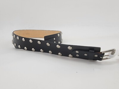 Womens No Boundaries Black Studded Waist Belt Bonded Leather Size L