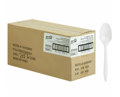 NEW丨Genuine Joe Medium-Weight Cutlery Plastic Spoons, 1000 Pack, GJO20002