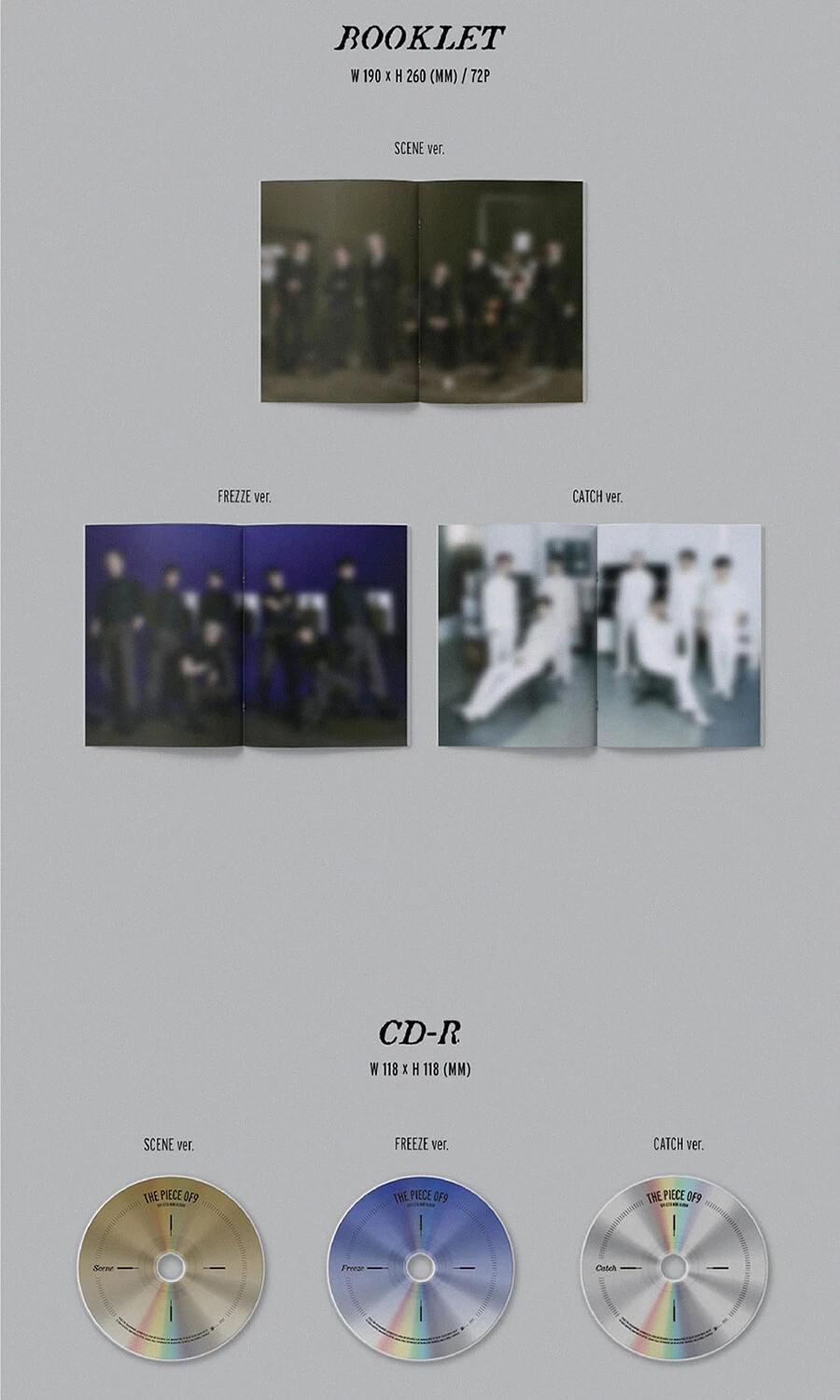 SF9 THE PIECE OF9 12th Mini Album 3 Ver SET 3CD+POSTER+3