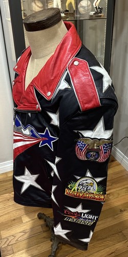 Nascar Kyle Petty 1999 Limited Edition Jeff Hamilton Leather Biker Jacket Men XL - Picture 8 of 17