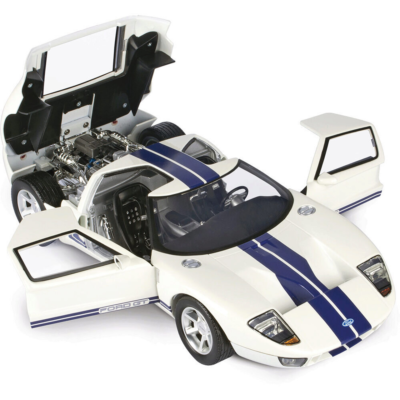 AU Motormax 1/12 Scale Model Car Ford GT WHITE with Blue Stripes