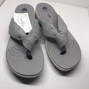 Clarks Cloudsteppers Sandals 11 M Flip Flop Thong Grey Fabric Model Arla Glison | eBay