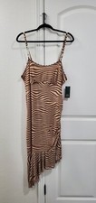 Wild Fable Women's Size XL Sleeveless Mesh Dress Light Brown Zebra NWT