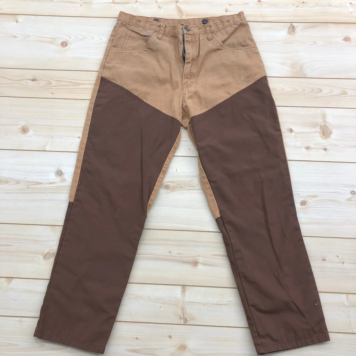 Walls Brown Denim Flat Front Tapered Regular Fit Work Jeans Adult Size 32X32