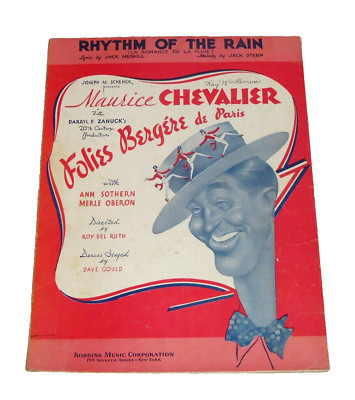 Rhythm Of The Rain VTG Sheet Music Chevalier Folies Bergere de Paris Stern 1925