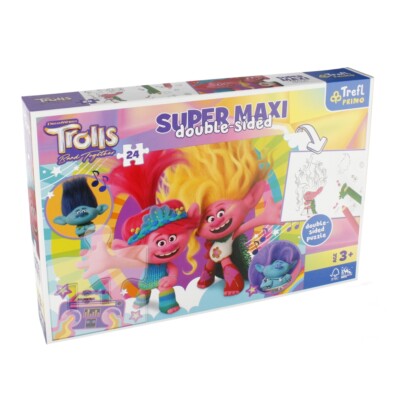 5900511410174 Puzzle 24 elementy Super Maxi Wesoły Dzień Trolli TREFL 41017 TREF