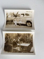Vintage 1948 Photgraph Family Dodge Camping--Lot of 2