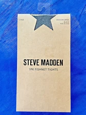 Steve Madden Fashion 'Sparkle' Fishnet Tights Legwear Black Sz Medium Large