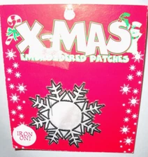 Vintage NOS X-MAS Embroidered Iron-on Patches By Kalan SNOWFLAKE 1998
