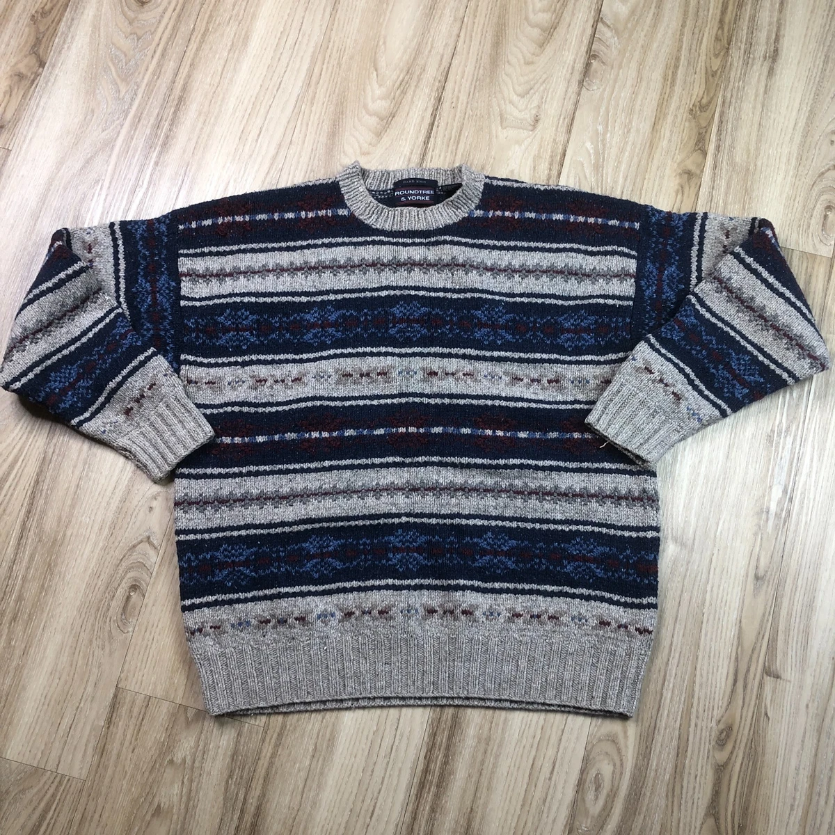 Vintage Roundtree & Yorke Sweater Mens Medium Silk Blend Cosby Sweater