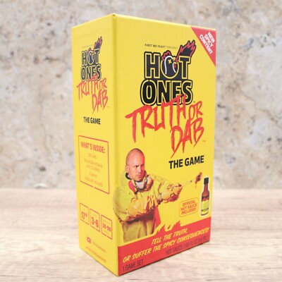 Wilder Games Hot Ones Truth or Dab The Game - Hot Sauce Included (Ages 17+)