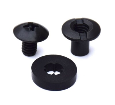 Black Chicago Screws, 48 Sets - 1/4'' for DIY Kydex & Leather Gun Holsters/Clips