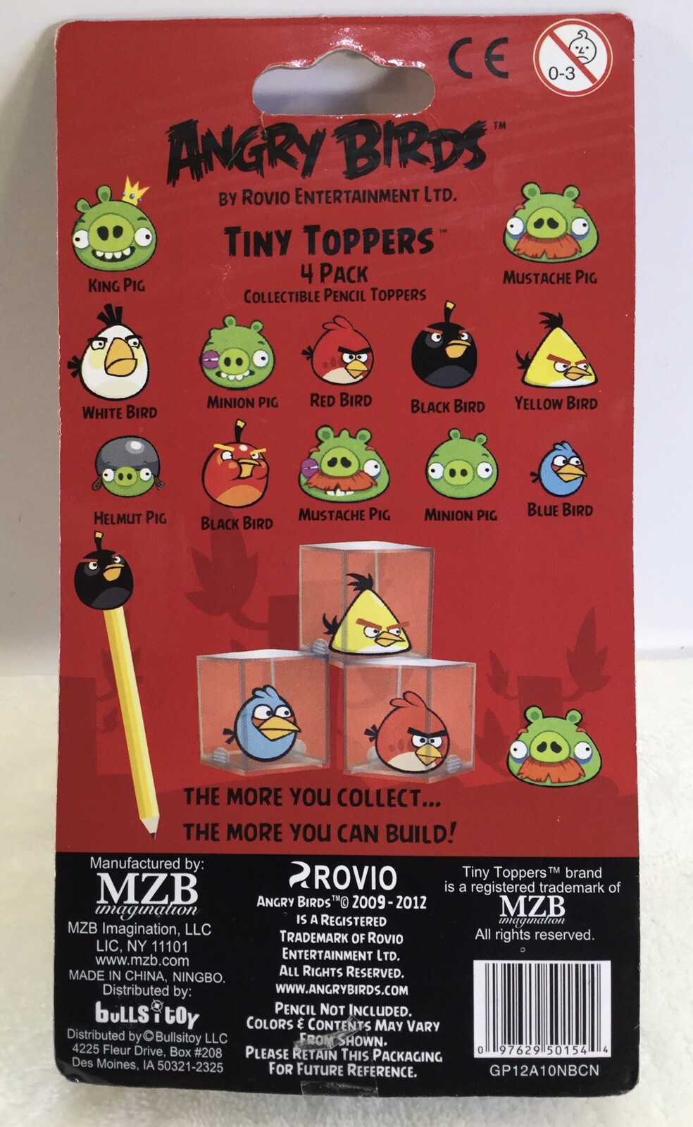 Angry Birds Tiny Toppers 4 Pack Collectible Pencil Toppers Mystery Cube - Picture 2 of 6