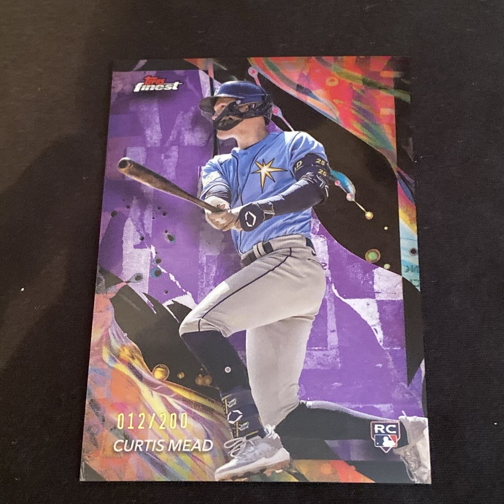 2024 Topps Finest Curtis Mead Purple Refractor Rookie RC #12/200 Rays