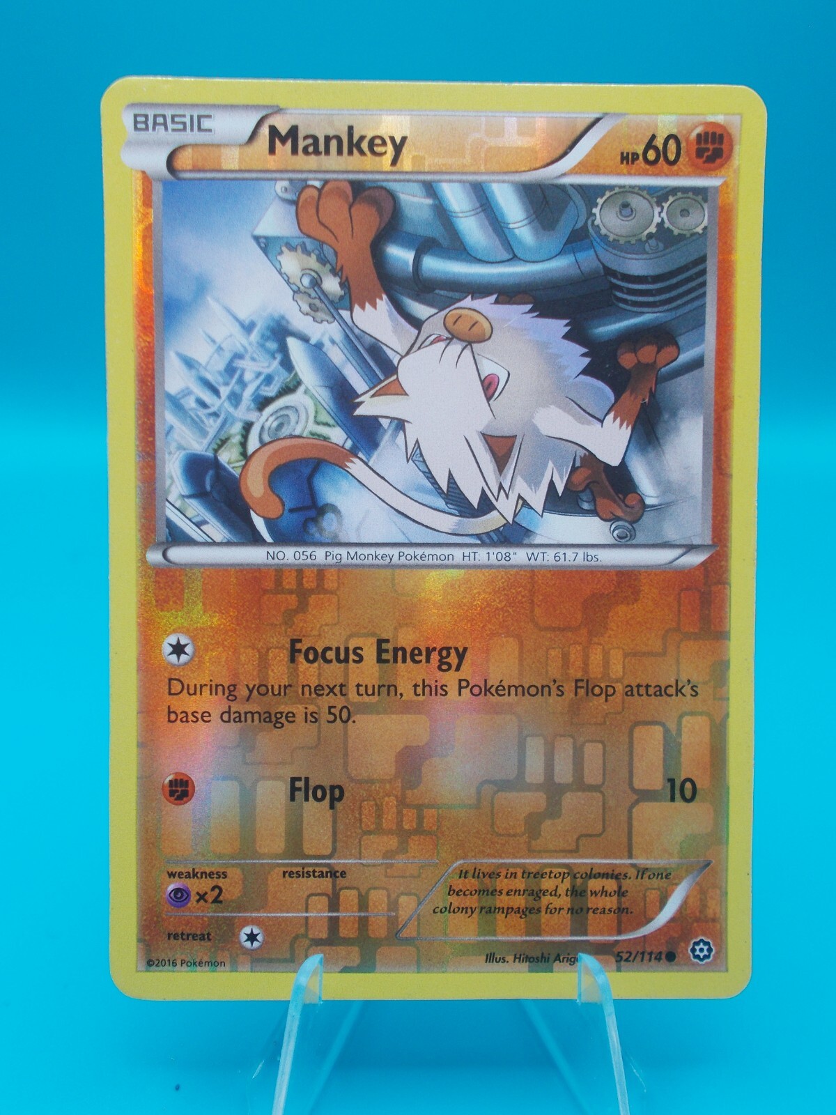 Mankey 52/114 XY-Steam Siege Pokémon TCG Reverse Holo Lightly Played