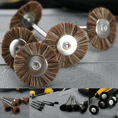 25x Nylon Bristle Brushes Polishing Wheels Mix Brush Kit Grinder Rotary