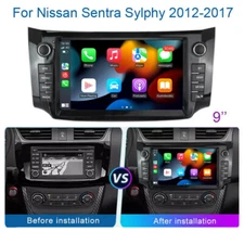 Stereo car radio multimedia player apple carplay gps for Sentra Sylphy 2012-2017