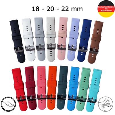 Silikon Uhrenarmband Armband 18 20 22 mm Universell Ersatzband Band Uhr Unisex
