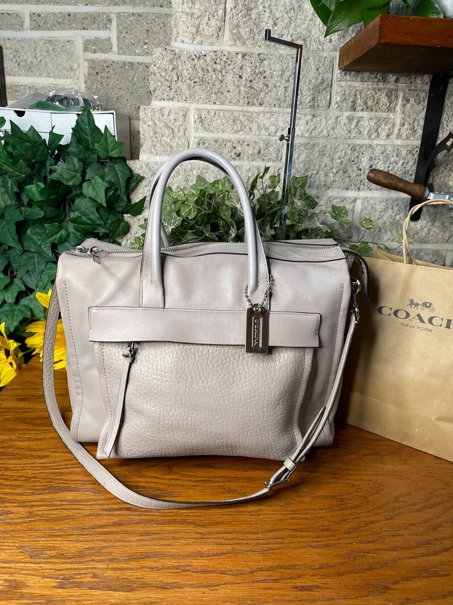 COACH BLEECKER LEATHER POCKET CARRYALL 27927 SATCHEL HANDBAG