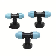 S60X6 Garden Coarse Thread IBC Tank Fittings For 20/25/32mm PE Fittings Plastic