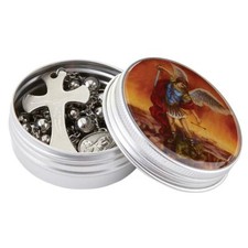 St. Michael Rosary Tin - Rosary NOT included
